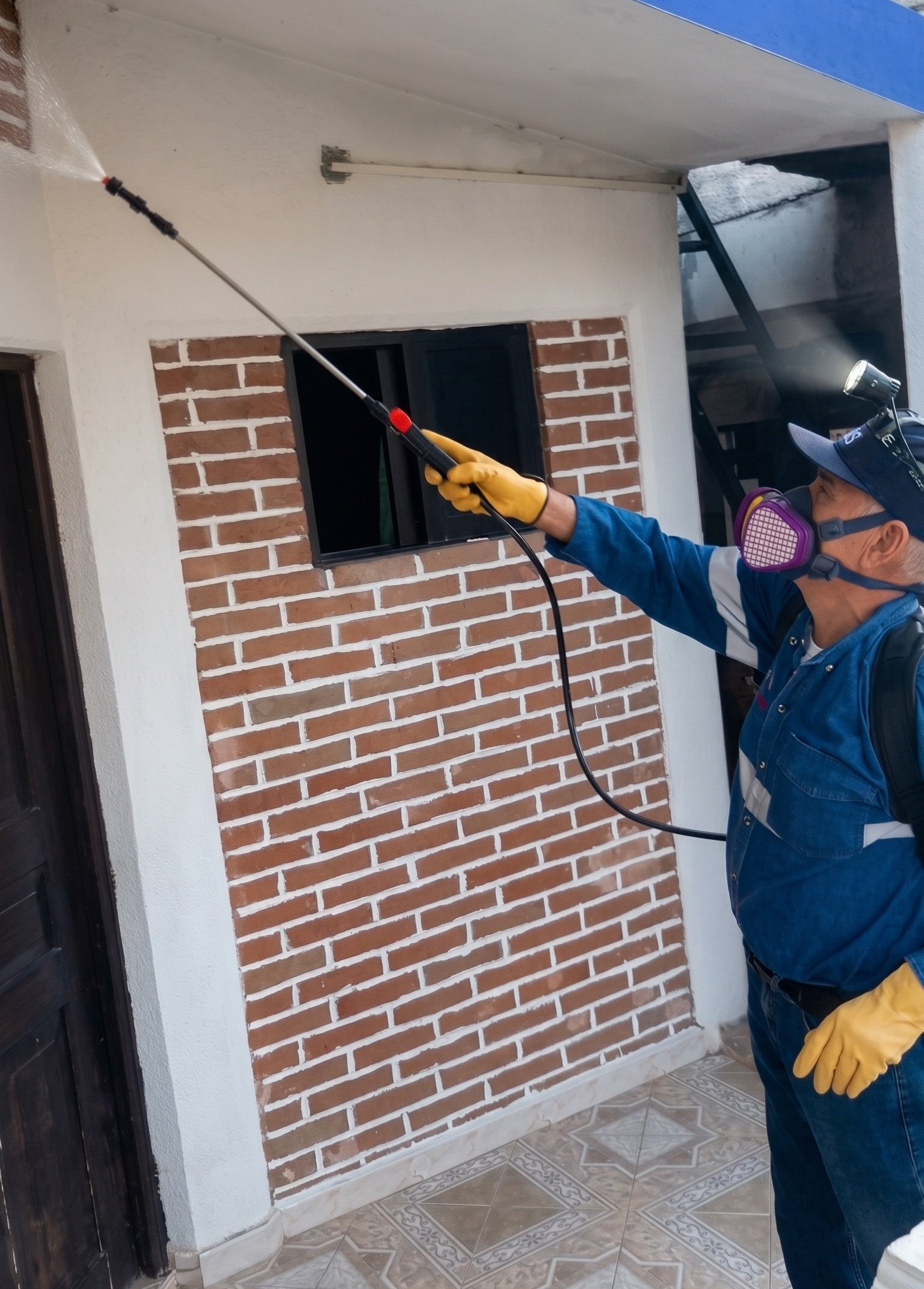 Técnico especializado realizando un servicio de sanidad